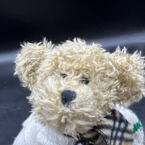 Vintage Sunkid Teddy Bear 11" Stuffed Plush Animal Germany Plaid Scarf Sweater - Picture 2 of 16